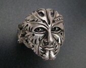 Sterling Green Man Ring