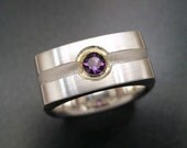Sterling Channel Ring with Amethyst