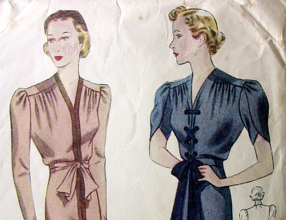 Simplicity 2512 Late 1930's Lovely Afternoon Dress Pattern 38
