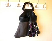 Black Repurposed Leather Handbag