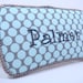 PERSONALIZED Diaper Wipe Case - Blue and Grey Diaper Wipe Case - Amy Butler Moon Dot Slate Diaper Wipes Case - Baby Shower Gift