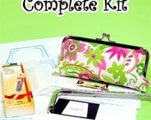 COMPLETE Make Your Own clutch kit with Lily fabric included - & 6 patterns - USA only