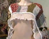 Sale - EITHER-OR MULTICOLOR - Shrug/Poncho/Scarf/Vest, Versatile & Stylish, Lacy Hand Knit, Top Quality Imported Yarns