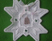 Hardanger Holiday Ornament  -   " 8 Point Star"