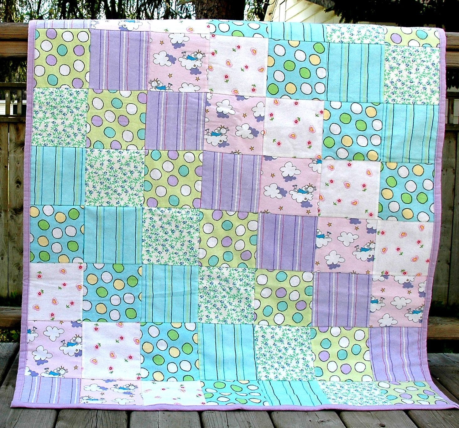 Baby Quilt - multicolor charm square 