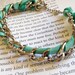 Chunky Chain and Teal Leather Bracelet