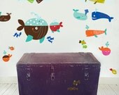 Whales Wall Decals (not vinyl) - Small, by Carolyn Gavin