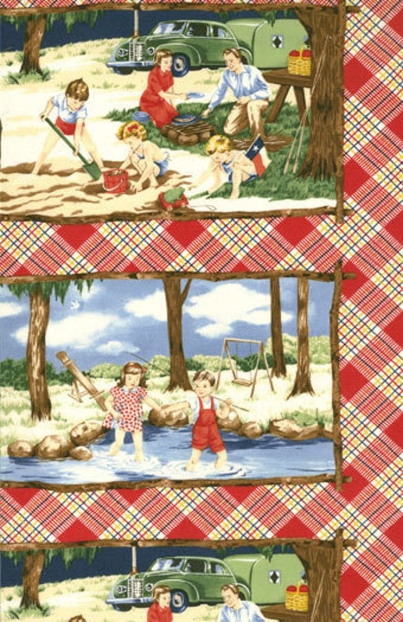 HAPPY CAMPERS panel Moda quilt fabric by melodyoftheheart on Etsy
