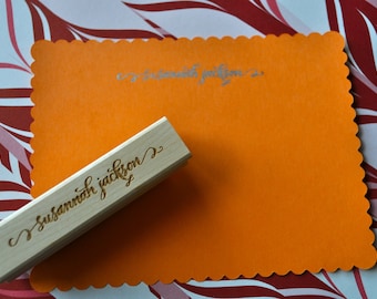 Custom Calligraphy Stationery Stamp - Jackson Lettering Style