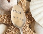 Vintage silver plated garden marker beach and starfish recycled wedding favor gift tag silverware