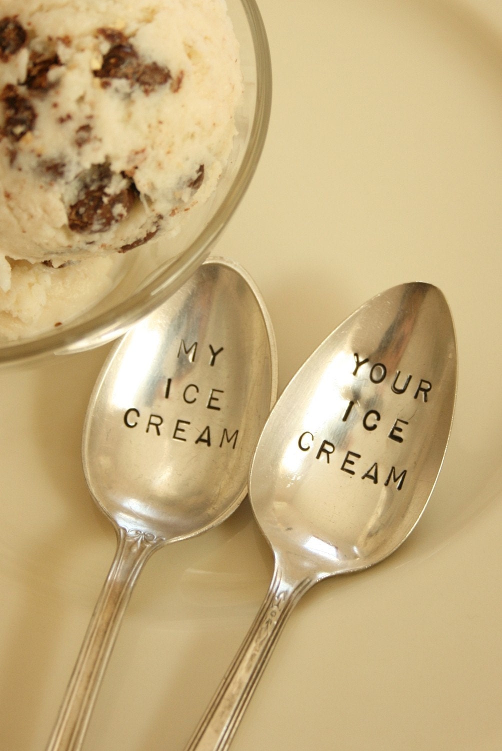 Vintage my ice cream your ice cream silver plated spoon set  recycled  flatware  beachhouseliving  on etsy 2
