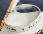 Nautical bracelet hand stamped metal cuff nautical jewelry the voice of the sea speaks by  beachhouseliving on etsy