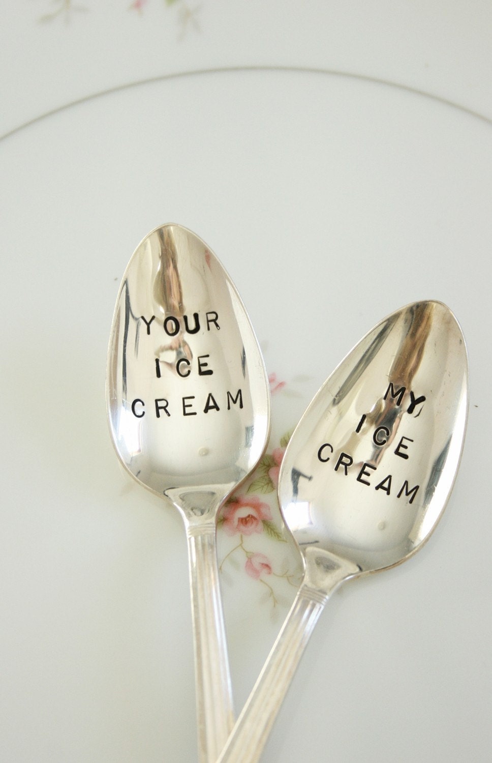 Vintage my ice cream your ice cream silver plated spoon set  recycled  flatware  beachhouseliving  on etsy