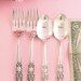 Wedding Silverware 6 Piece Set Reception Place Setting hand stamped silver plate  Heritage 1953  OOAK