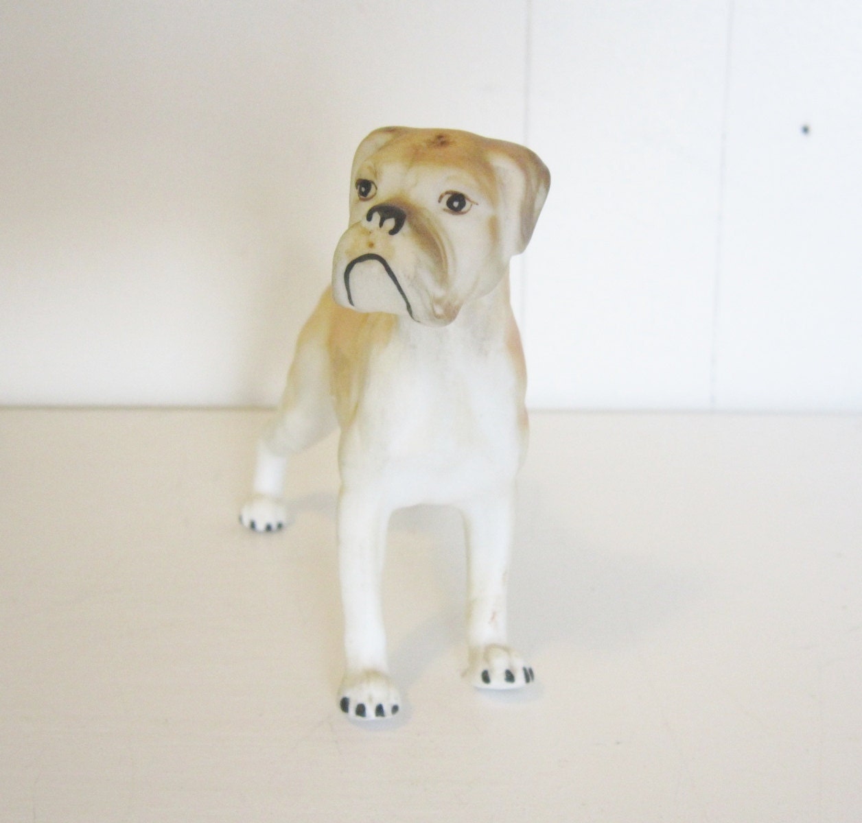 vintage Boxer dog figurine mid century