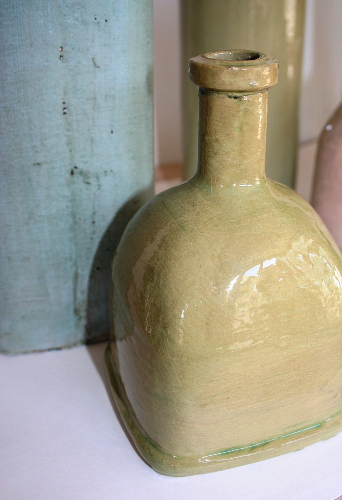 Still life of six bottle forms