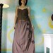 Funky Blossom...Floral Applique Hand Dyed Cocoa Brown Cotton Mix Viscose Skirt