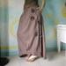 Funky Blossom...Floral Applique Hand Dyed Cocoa Brown Cotton Mix Viscose Skirt