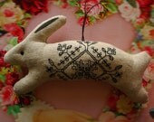 Nordic Blackwork Rabbit Christmas Ornament