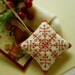 Embroidered Redwork Snowflake Nordic Christmas Folkart Ornament