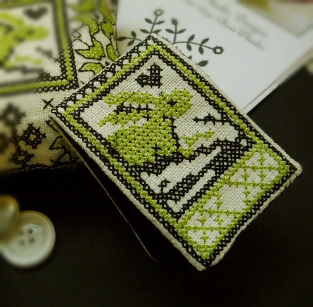 Embroidered Needle Book with Rabbit