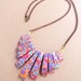 Confetti Cake - Stone Bib Necklace With Antiqued Copper Chain