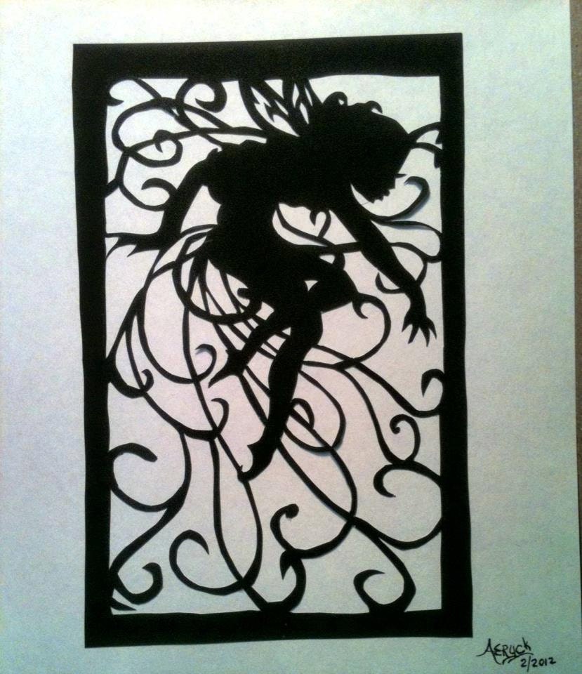Fairy Papercut Silhouette Scherenschnitte By Aeryckdesade On Etsy Silhouette Templates For Paper Cutting