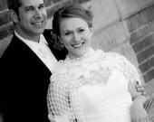 SUPER SALE Ivory Flower Mohair Triangle Bridal Shawl