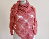 SUPER SALE Rose Mohair Warm Shawl