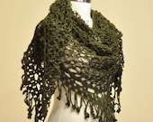SUPER SALE Handmade Green Solomon's Knot Shawl and Scarf