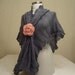 SUPER SALE Gray Fashionable Shawl with pink flower