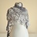 SUPER SALE Grey Flower Mohair Triangle Shawl