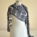 SUPER SALE Shawl Handmade Grey Blue Organic Cotton Warm Shawl