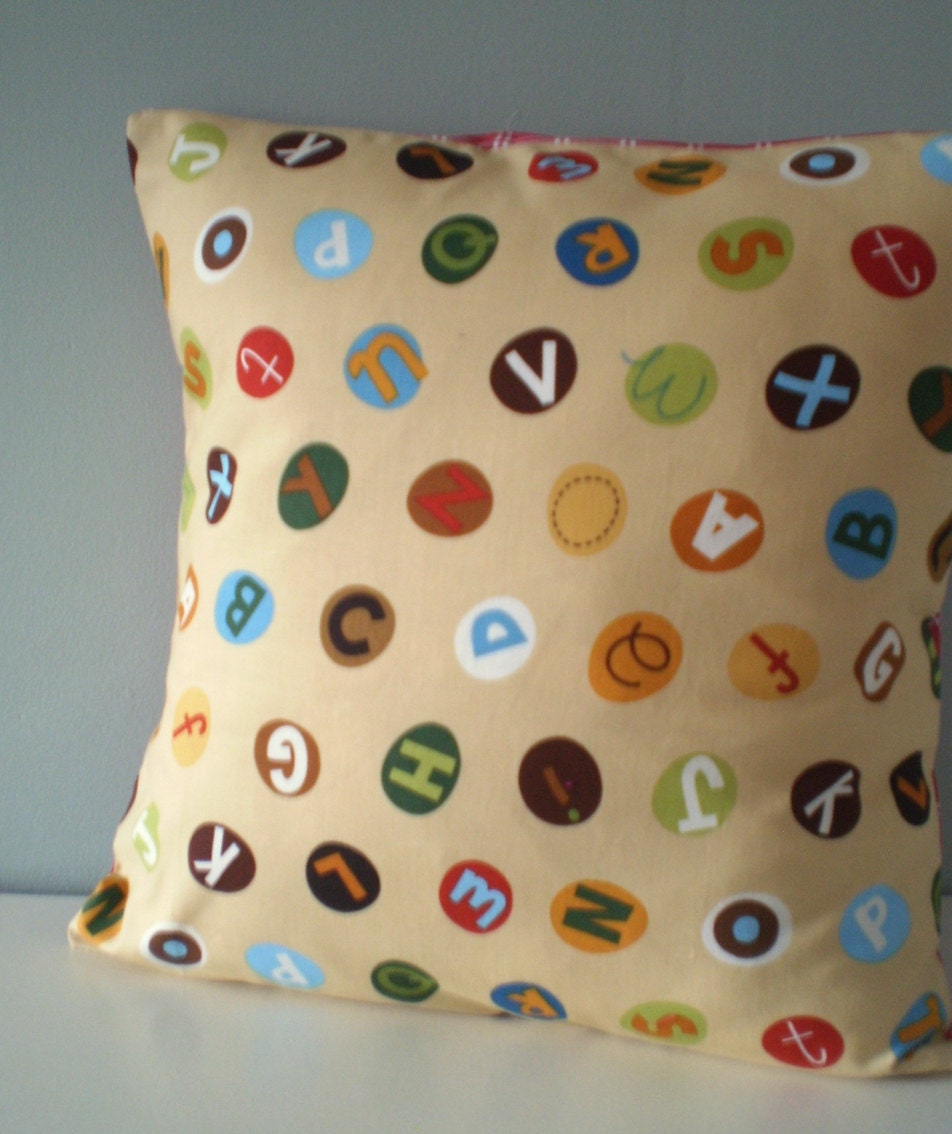ABC alphabet Pillow / Cushion cover
