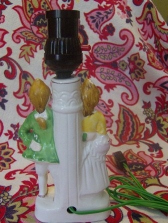 Victorian Couple Boudoir Lamp Vintage Fairyland Japan