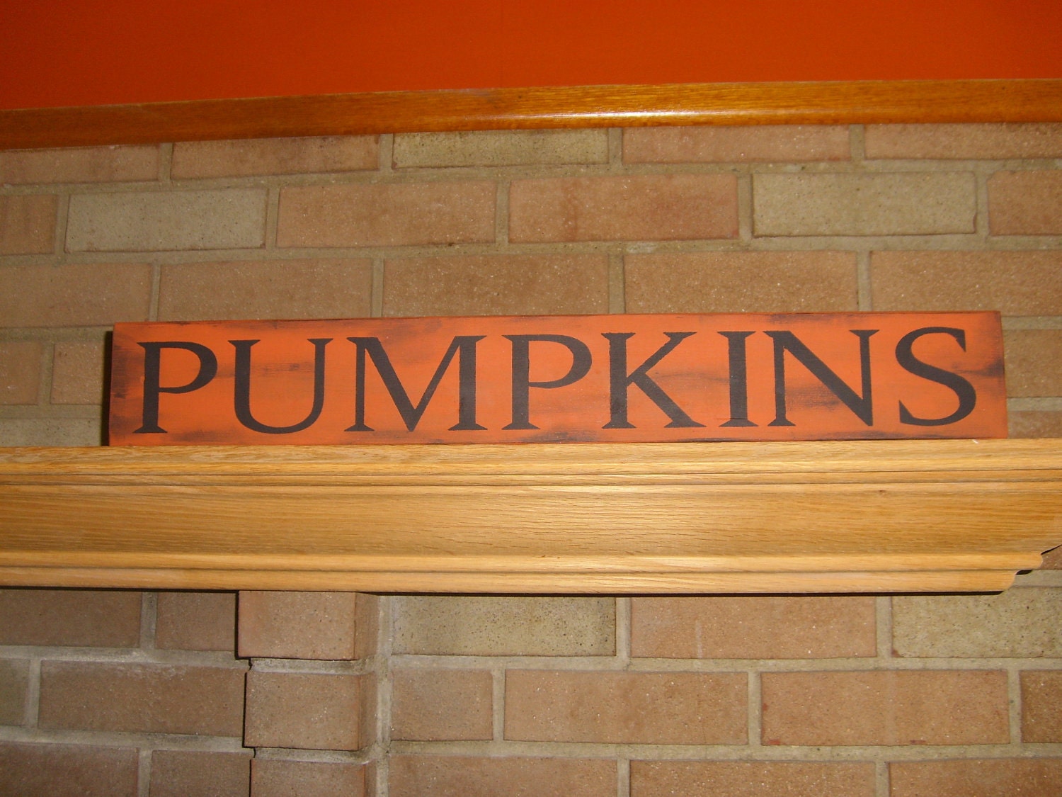 PUMPKIN PriMiTiVe RuStIC CoUnTrY SHelf SiTTeR WooD SiGn for FALL HaLLoWeeN ThAnKsGiViNg HoLiDays