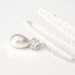 Teardrop Pearl Pendant. Rhinestone Pearl Necklace for the Bride. Sterling Silver Pearl Wedding Pendant