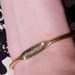 Personalized Vintage Brass ID Bangle Bracelet... Hand Engraved with Your Choice of any Word or Name you want....