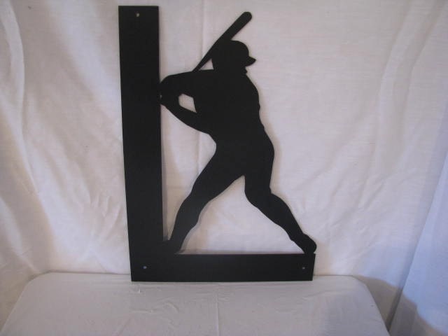 Baseball Batter with Name Metal Sports Wall Art Silhouette