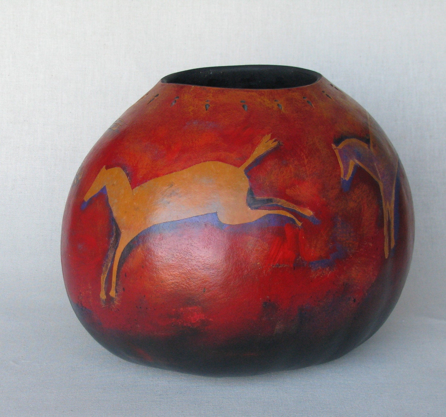 Ancient Ponies - gourd vase