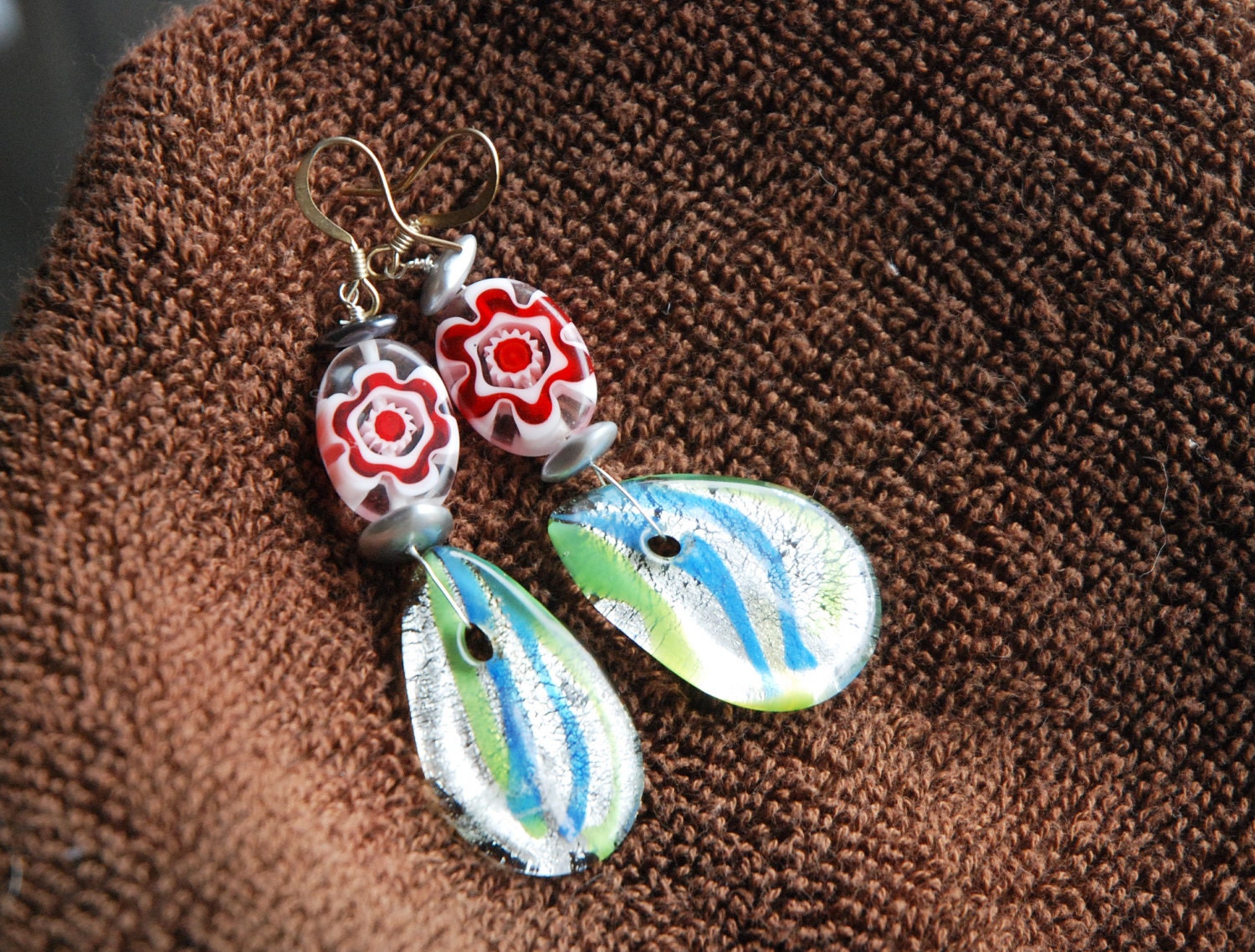 Candy Coloured Glass Earrings