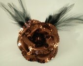 Hair Flower, Feather Fascinator, Feather Hair Clip