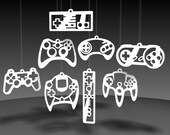 Video Game Controller ornaments - White acrylic - useyourdigits