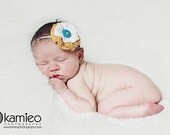 Flower Headband Custom Crocheted Skinny Elastic--The Maggie Headband Fall 2011 Collection--Baby, Toddler, Child