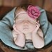 Rose Headband Custom Crocheted Skinny Elastic--The Rosa Headband Collection--Baby, Toddler, Child