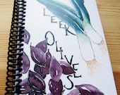 Notebook, Leeks and Olives, 4 x 6 inches, blank pages