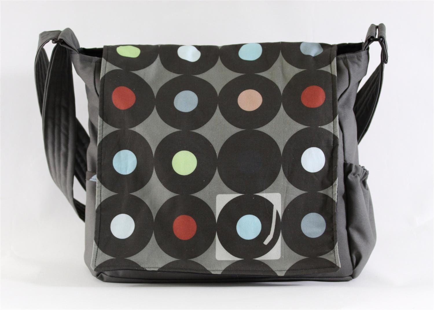 Vinyl Records Messenger Bag - Original Fabric Design