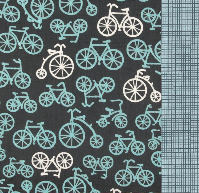 Bicycles in Gray and Blue Nap Mat Cover - Basic Kindermat Cover