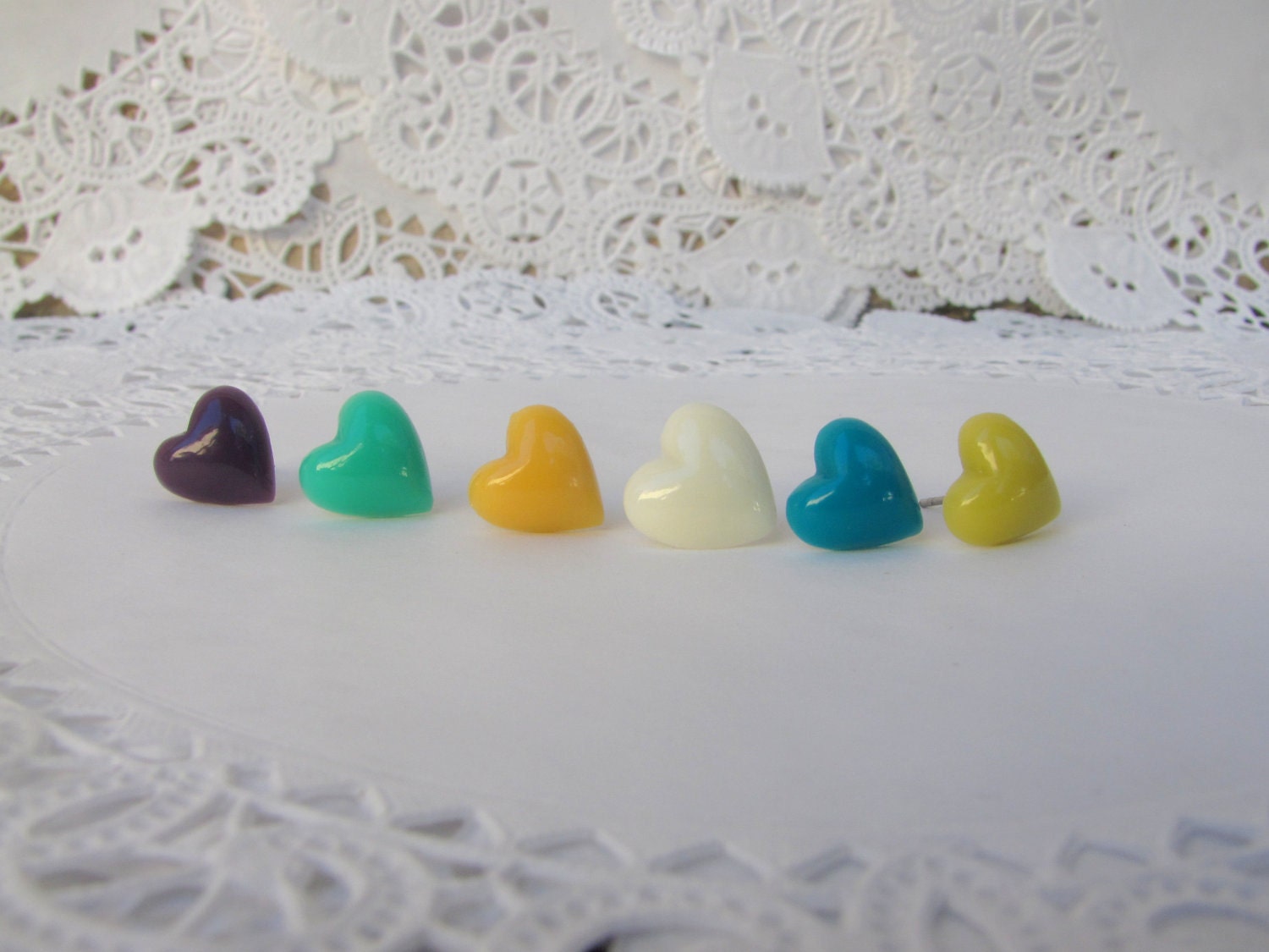 Just-Right Sized Mint Green Heart Stud Earrings