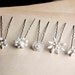 White flower hairpins - vintage inspired white and pearl flower hairpins - bridal wedding bridesmaid - snowflake